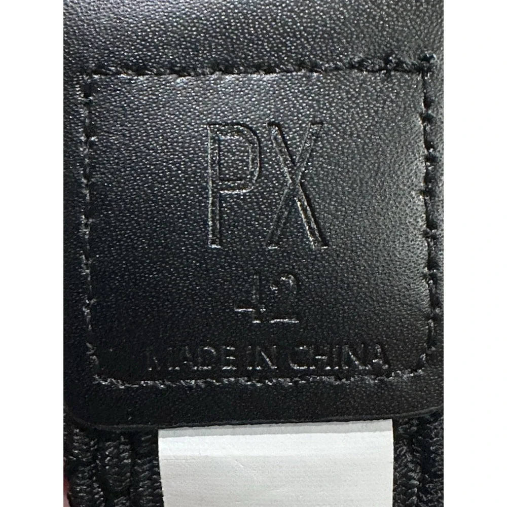 NWT PX Clothing Men's Black Woven Belt Black Buckle Size 42 Business Work Office